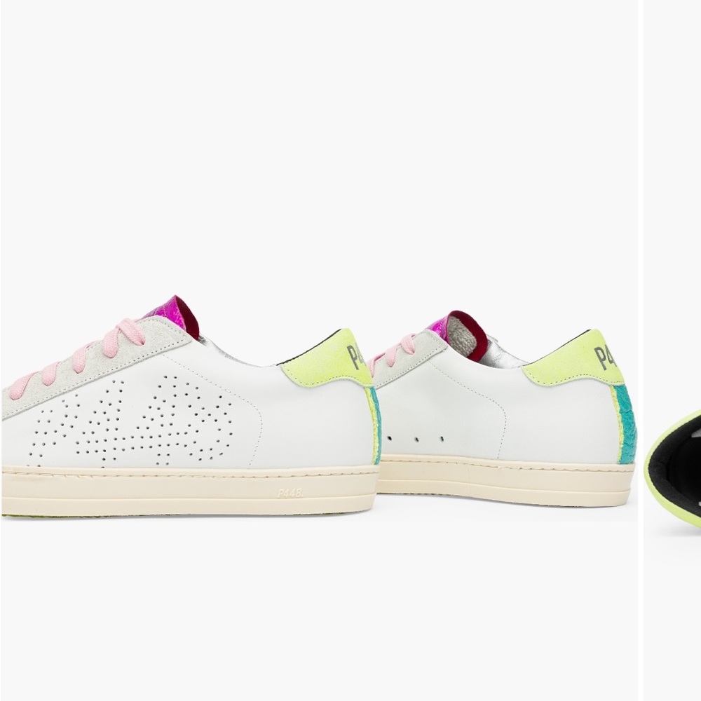 P448 John Sneakers in White, Pink, and Green sz 39 - Picture 10 of 12